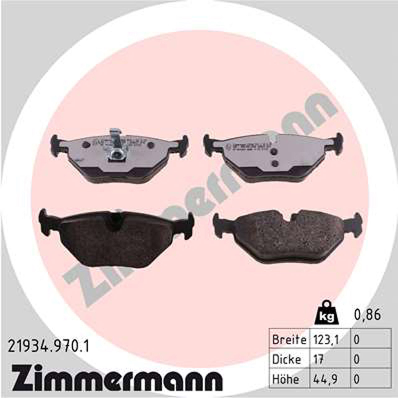 ZIMMERMANN rd:z Bremsbeläge BMW 3er E46 Z4 E85 E86 SAAB 9-5 (YS3E) hinten