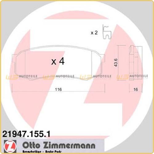 ZIMMERMANN Bremsbeläge MITSUBISHI Pajero 4 3.8 V5 3.2 DI-D TOYOTA Land Cruiser hinten