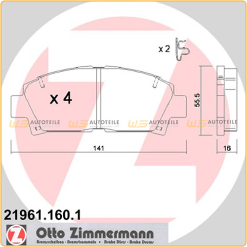 ZIMMERMANN Bremsbeläge Bremsbelagsatz für Toyota Avensis (T19 T22) MR 2 II vorne