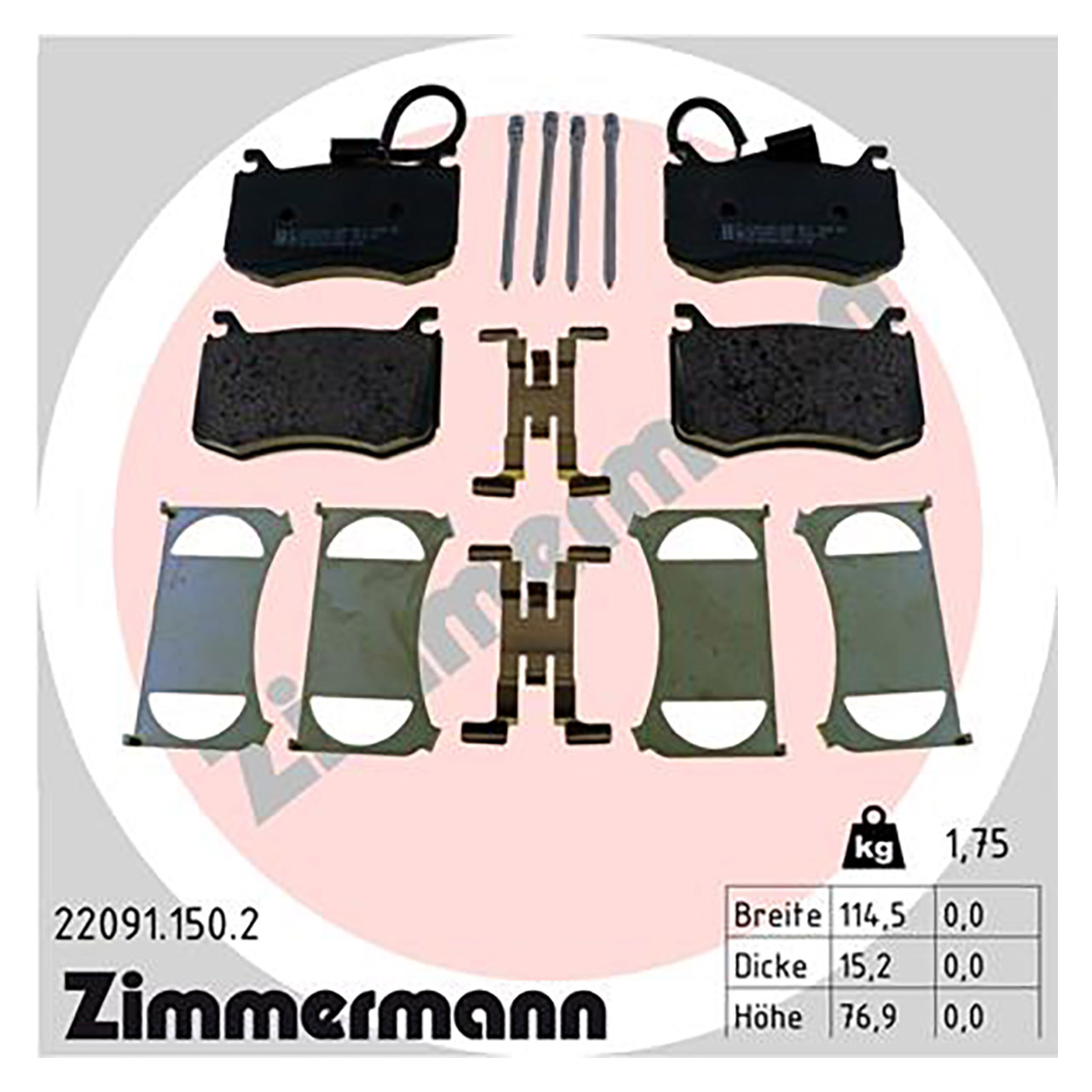 ZIMMERMANN Bremsbeläge + Sensor ALFA ROMEO Giulia (952_) Stelvio (949_) 2.0 2.2 D vorne