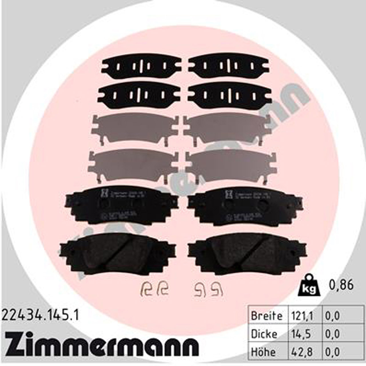 ZIMMERMANN Bremsbeläge Bremsklötze für LEXUS RX (_L2_) TOYOTA C-HR (_X1_) hinten