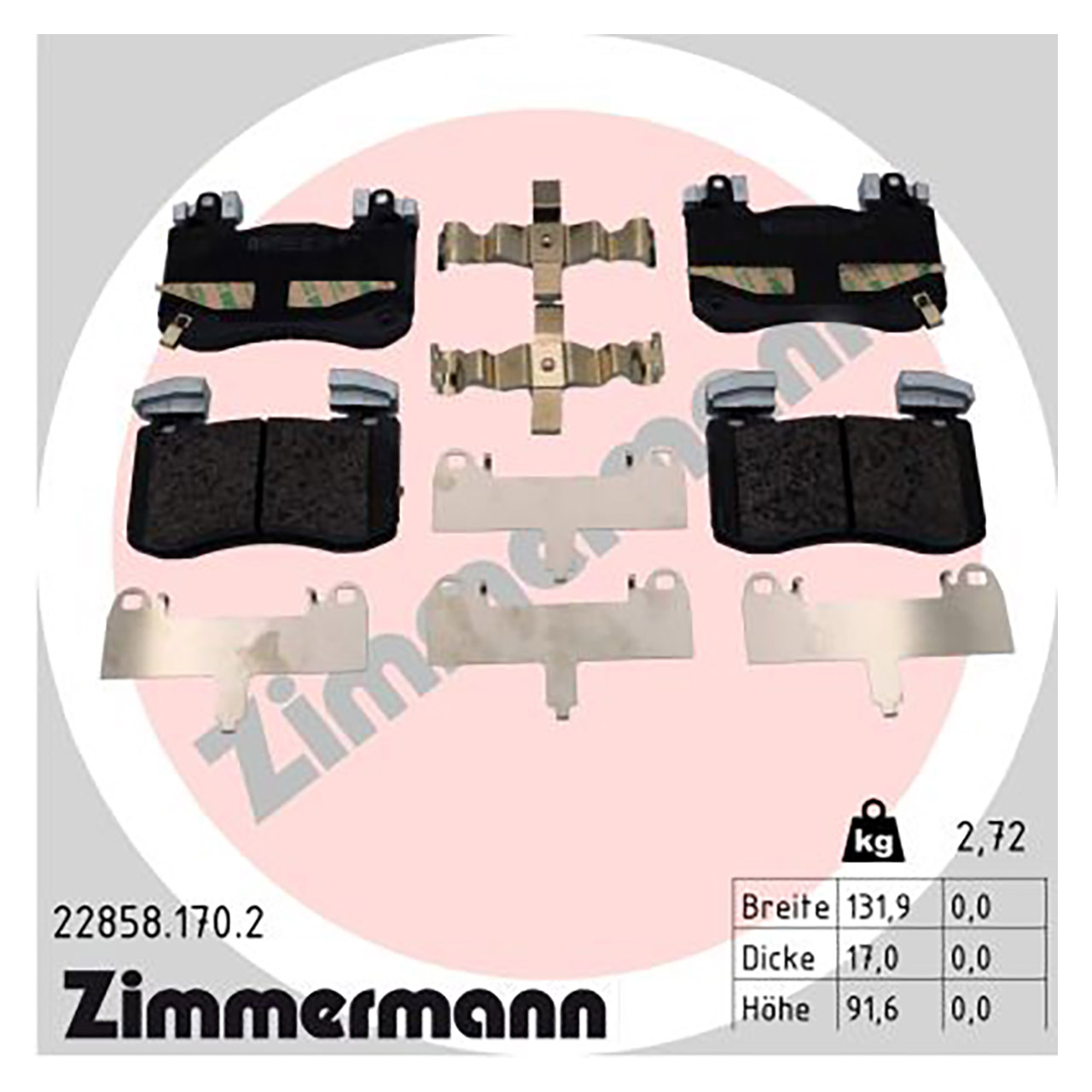 ZIMMERMANN Bremsbeläge KIA Stinger (CK) 3.3 T-GDI / 4WD 364/366/370 PS vorne