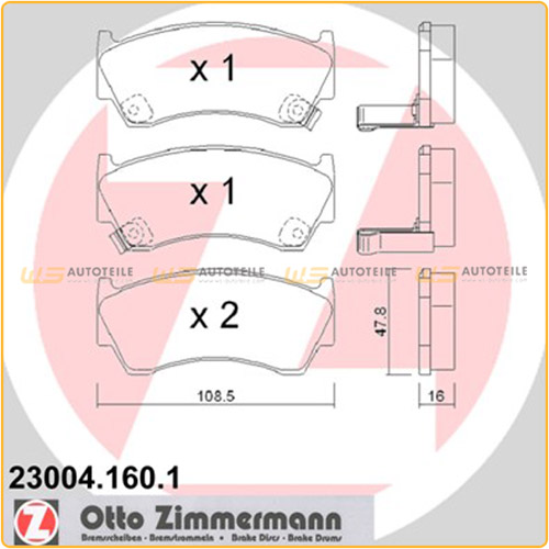 ZIMMERMANN Bremsbeläge Bremsklötze für Nissan Almera I (N15) bis 05.1998 vorne