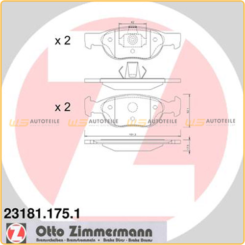 ZIMMERMANN Bremsbeläge Bremsklötze FIAT Punto (176 188) LANCIA Y (840) vorne