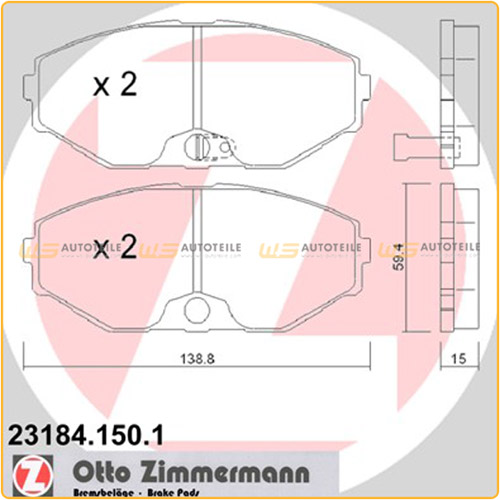 ZIMMERMANN Bremsbeläge INFINITI I30 J30 M30 3.0 Q45 4.1/4.5 NISSAN Maxima 2.0/3.0 vorne