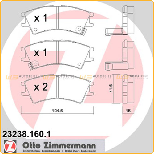 ZIMMERMANN Bremsbeläge Bremsbelagsatz für Hyundai Atos (MX) 0.8i 1.0i 1.1i vorne