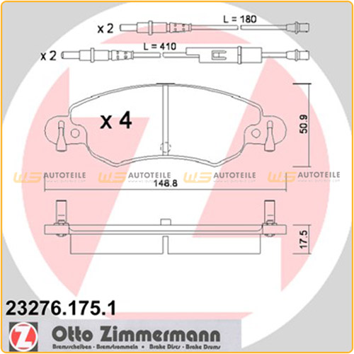 ZIMMERMANN Bremsbeläge Bremsbelagsatz + Wako für Citroen C5 I (DC) II (RC) vorne