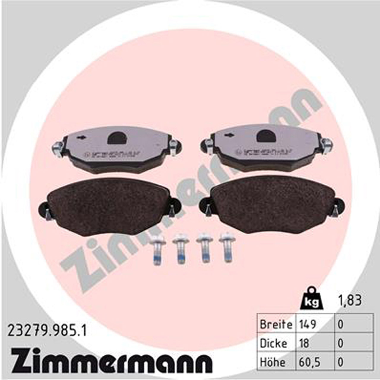 ZIMMERMANN rd:z Bremsbeläge FORD Mondeo 3 MK3 JAGUAR X-Type (X400) vorne