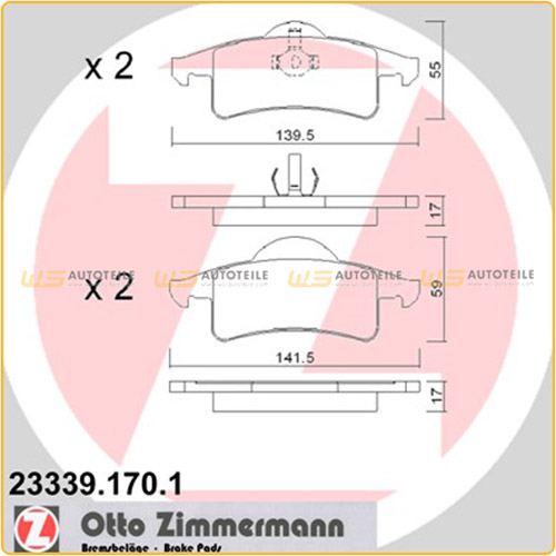 ZIMMERMANN Bremsbeläge Bremsbelagsatz für Jeep Grand / Cherokee II hinten