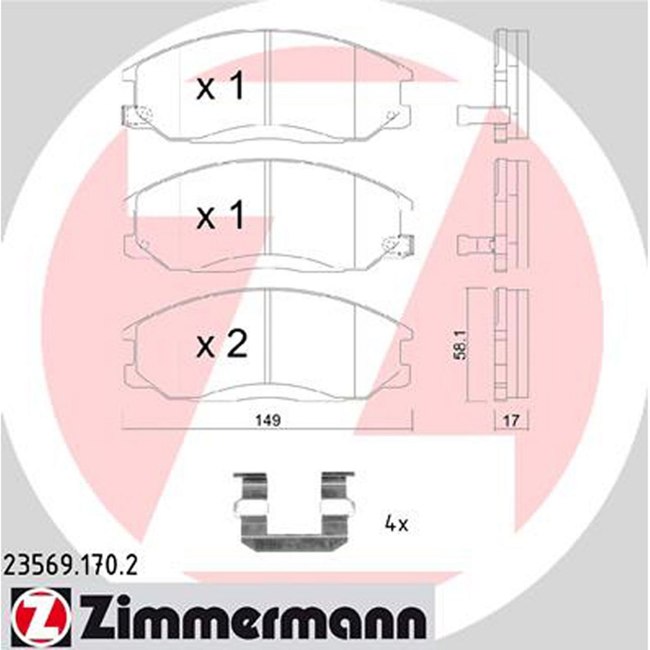 ZIMMERMANN Bremsscheiben + Bremsbeläge HYUNDAI Santa Fe 1 (SM) 16 Zoll vorne