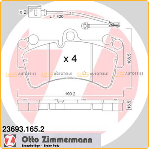 ZIMMERMANN Bremsbeläge Bremsklötze für Audi Q7 Porsche Cayenne VW Touareg vorne