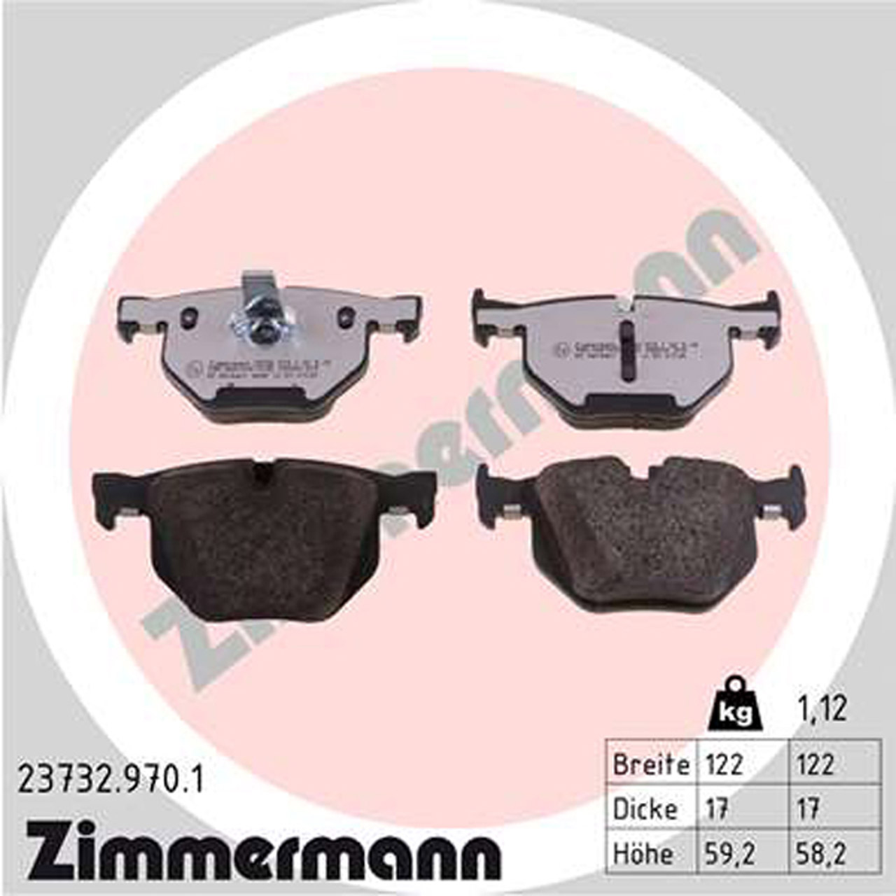 ZIMMERMANN rd:z Bremsbeläge Bremsklötze BMW 5er E60 E61 6er E63 E64 hinten