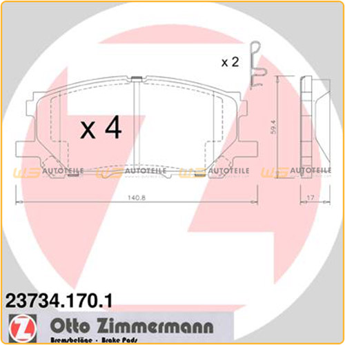 ZIMMERMANN Bremsbeläge für LEXUS RX 300 350AWD 400h/AWD vorne