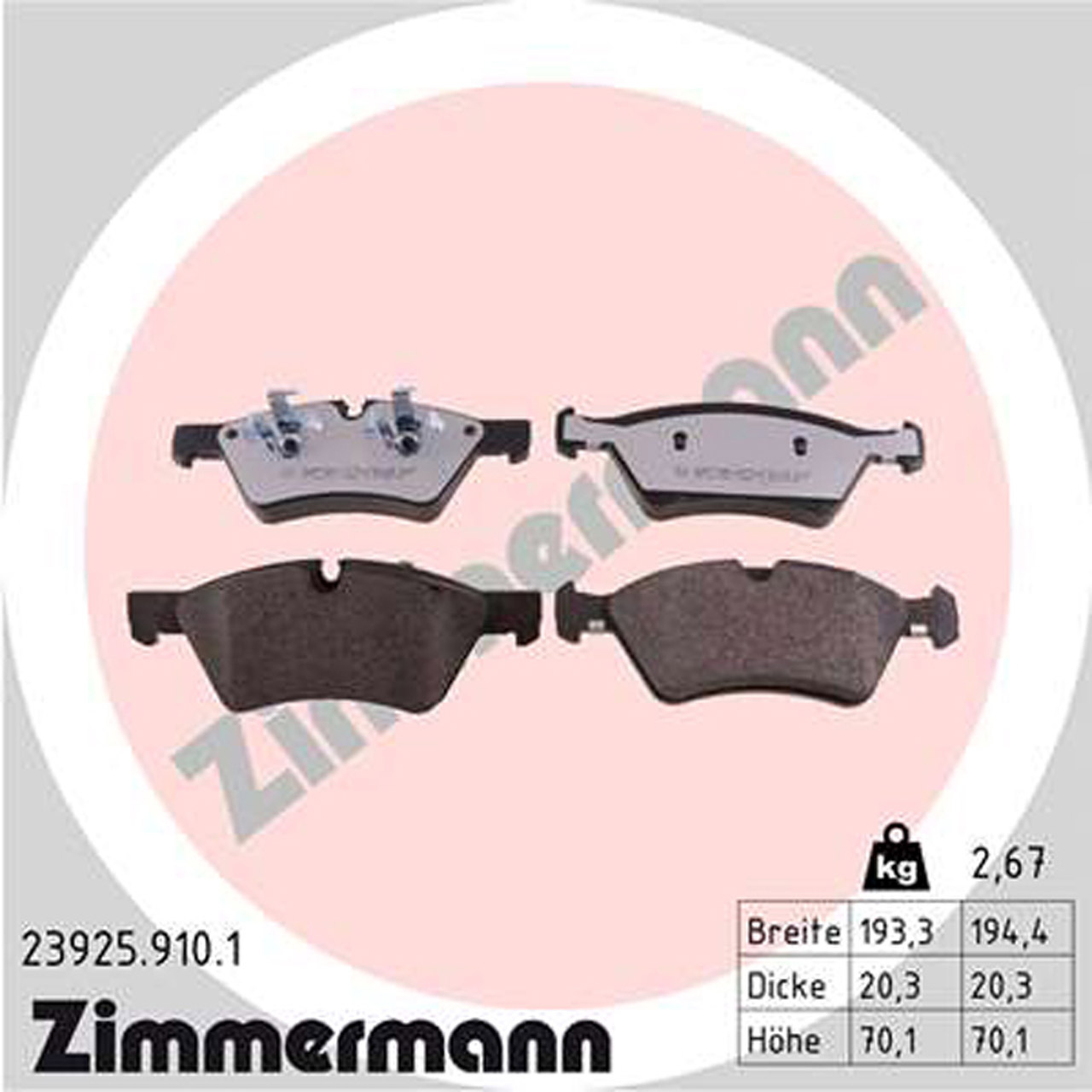 ZIMMERMANN rd:z Bremsbeläge MERCEDES-BENZ W211 S211 X164 W164 W251 V251 vorne