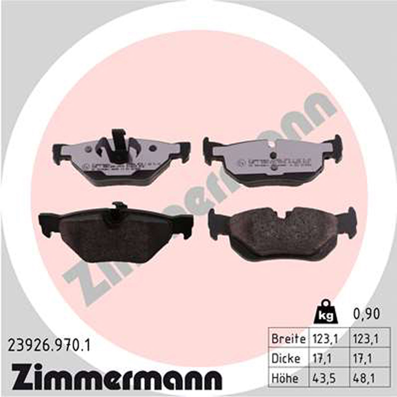 ZIMMERMANN rd:z Bremsbeläge BMW E81/82/87/88 E90/91/92/93 X1 E84 hinten