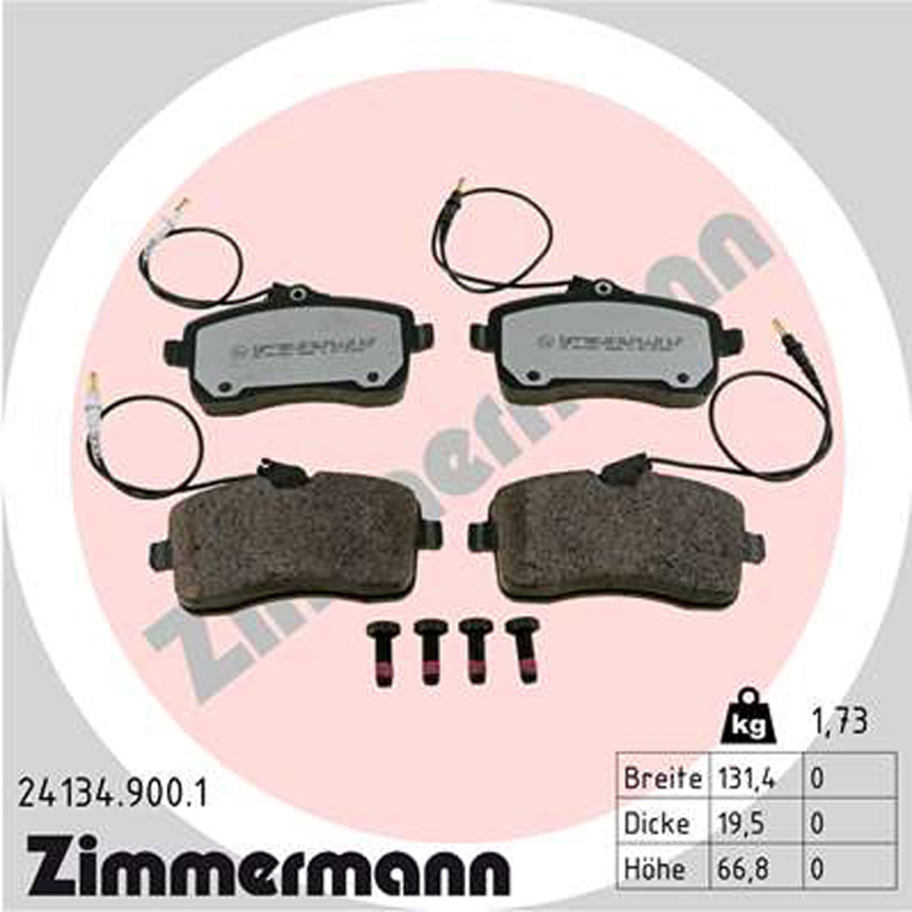 ZIMMERMANN rd:z Bremsbeläge + Warnkontakt PEUGEOT 407 (6D_) / 407 SW (6E_) vorne