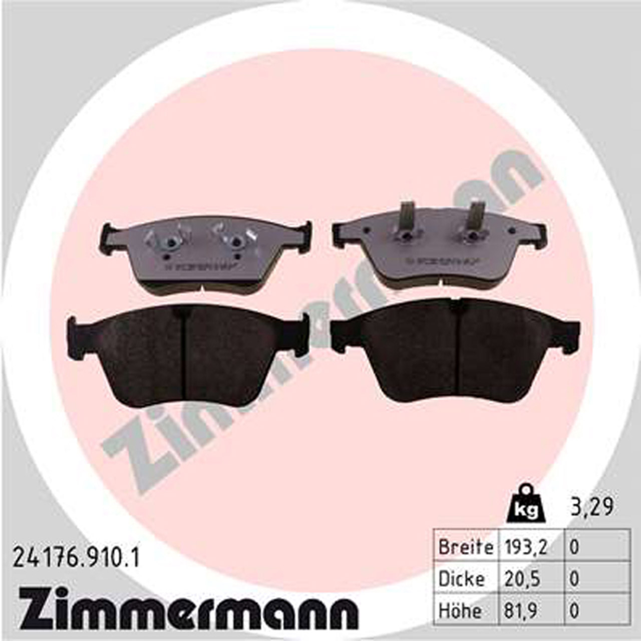 ZIMMERMANN rd:z Bremsbeläge MERCEDES-BENZ M-Klasse W164 R-Klasse W251 V251 63 AMG vorne