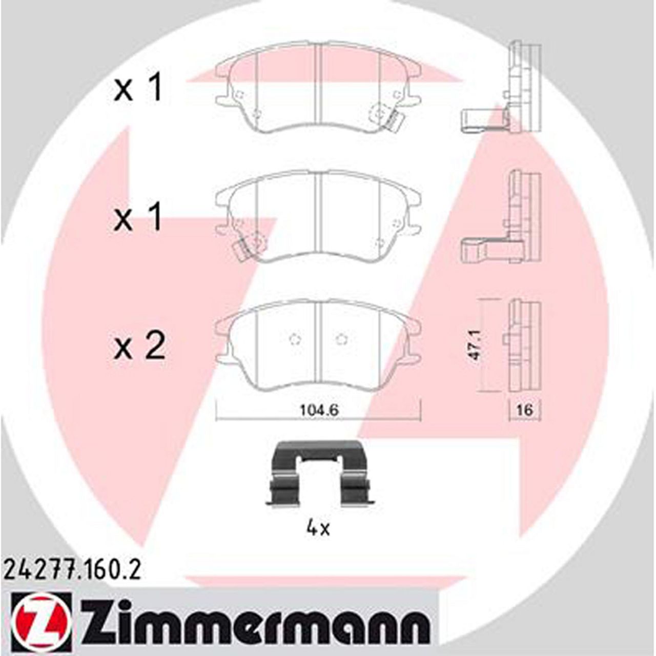 ZIMMERMANN Bremsbeläge Bremsklötze für Hyundai Atos / Prime (MX) 1.0i 1.1i vorne