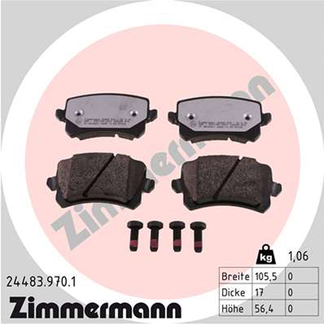 ZIMMERMANN rd:z Bremsbeläge AUDI A6 Q3 SEAT Alhambra VW Passat Sharan hinten