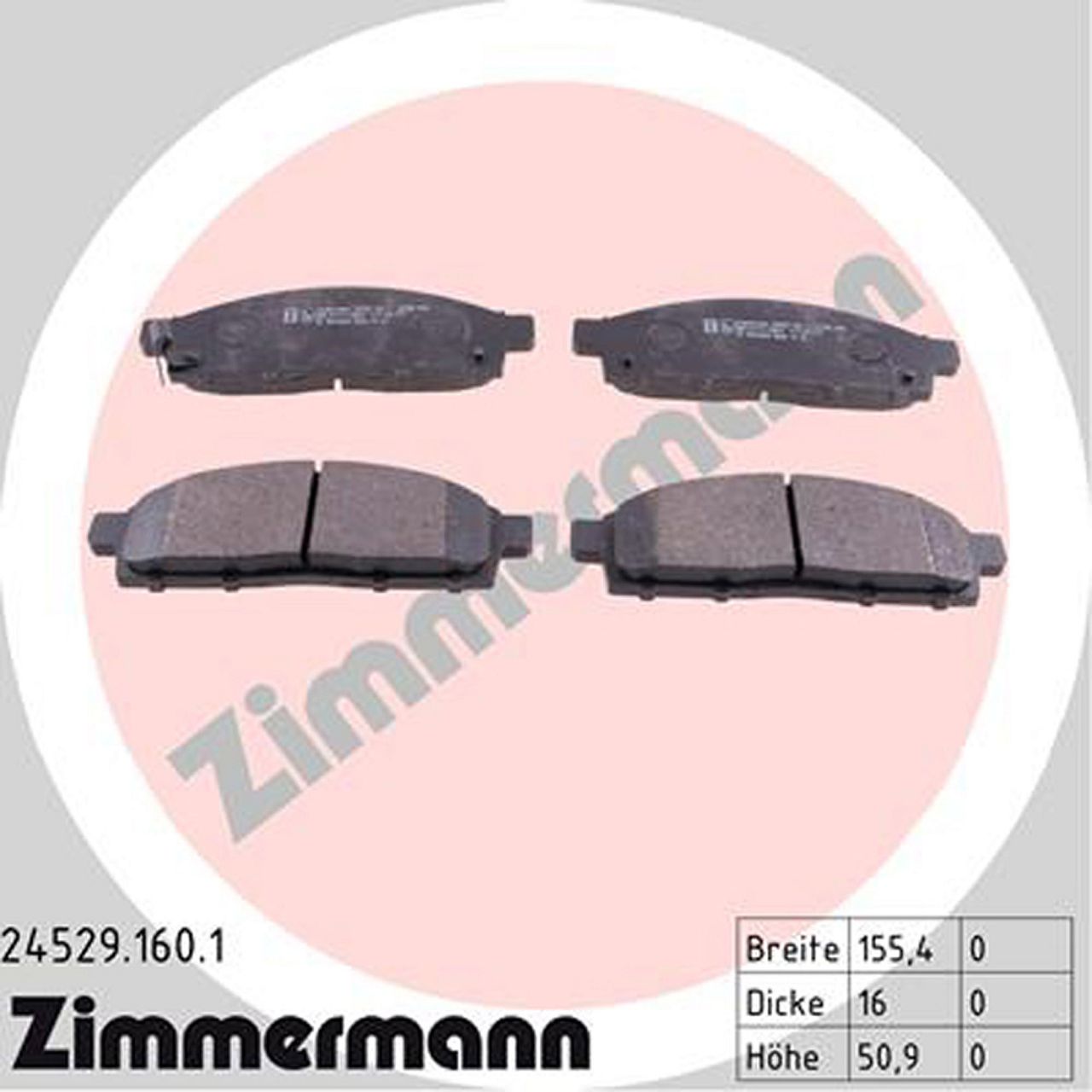 ZIMMERMANN Bremsbeläge Bremsbelagsatz für Mitsubishi L200 ab 01.2004 vorne