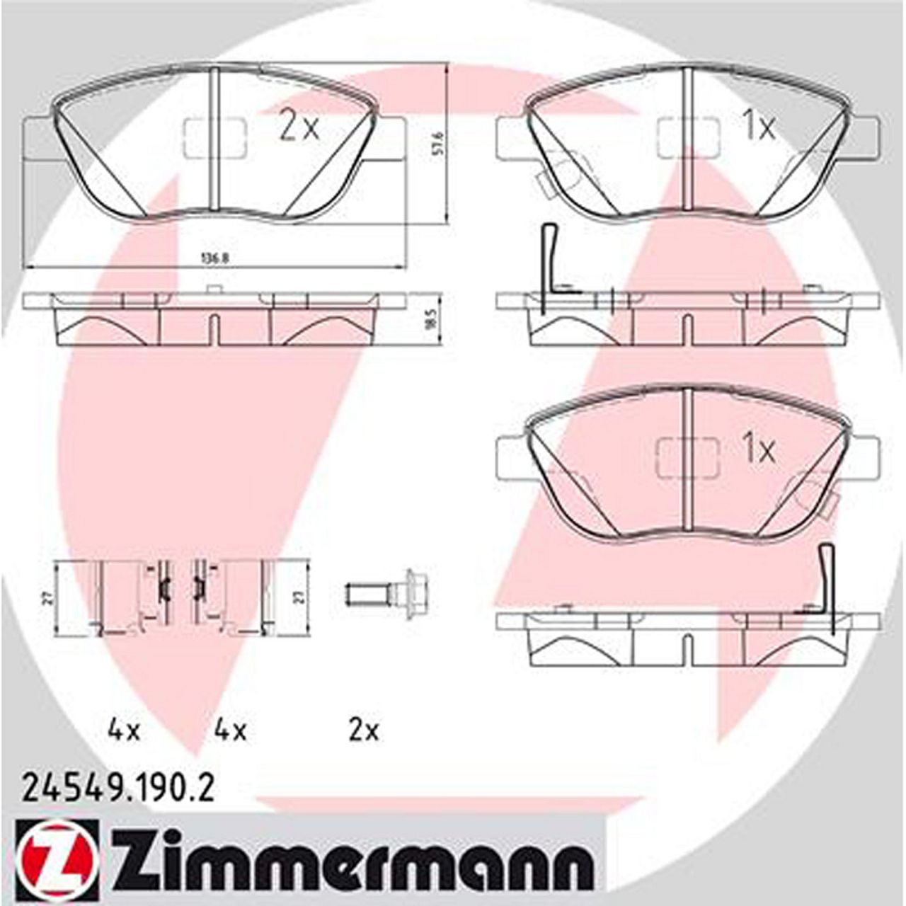 ZIMMERMANN Bremsbeläge FIAT 500L (351_ 352_) 0.9 1.4 1.3/1.6 D OPEL Corsa D 1.3 CDTI vorne