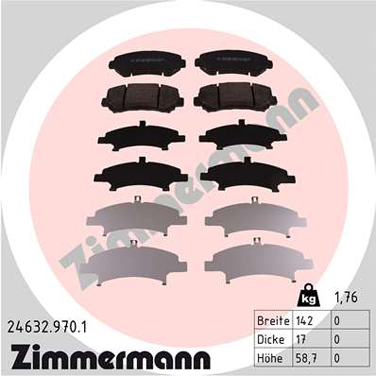 ZIMMERMANN rd:z Bremsbeläge NISSAN Qashqai 1 X-Trail T31 SUZUKI Kizashi FR vorne