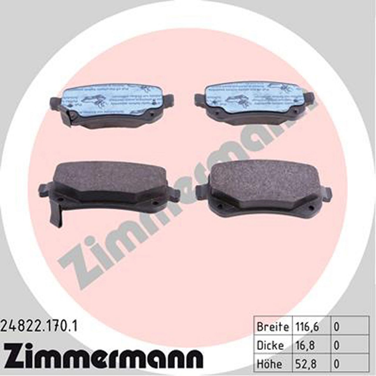 ZIMMERMANN Bremsbeläge CHRYSLER Grand Voyager 5 DODGE Journey FIAT Freemont hinten