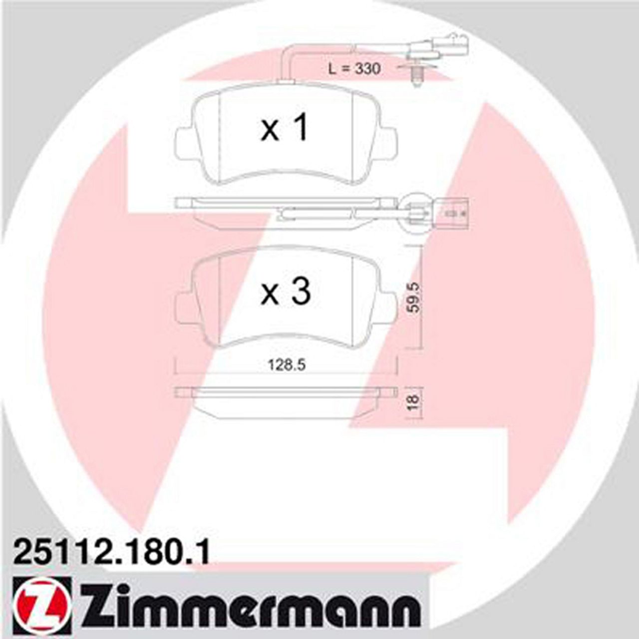 ZIMMERMANN Bremsbeläge Bremsklötze + Wako für Nissan NV400 Opel Movano B hinten