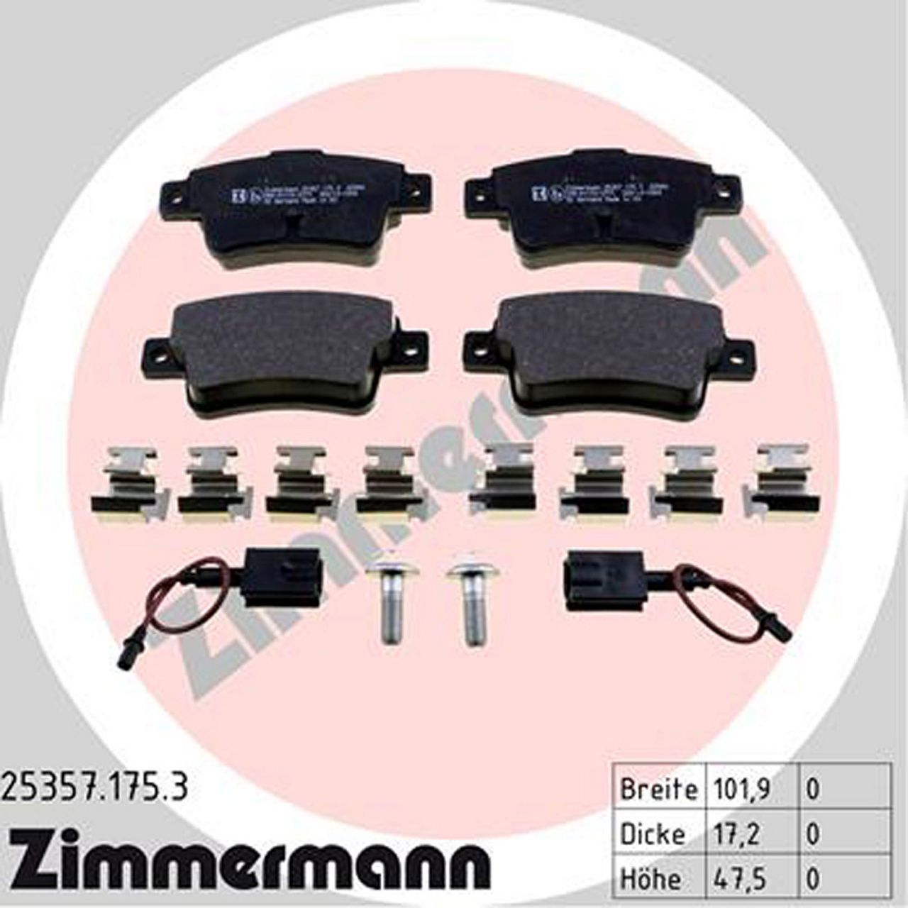 ZIMMERMANN Bremsbeläge Bremsklötze + Wako FIAT Punto / Punto Evo 199 hinten