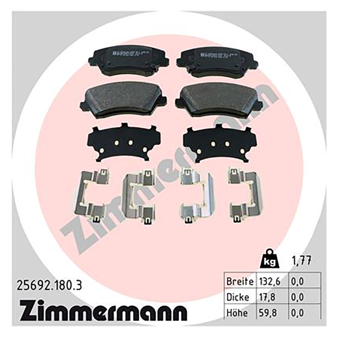 ZIMMERMANN Bremsbeläge HYUNDAI i30 (PD) 1.5 KIA CeeD (CD) 1.4 15 Zoll vorne 58101-G4A05