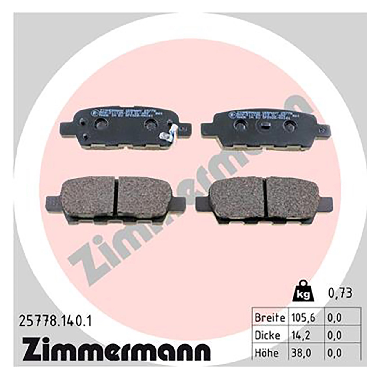 ZIMMERMANN Bremsbeläge Bremsklötze RENAULT Koleos 2 (HC_) hinten 440605435R