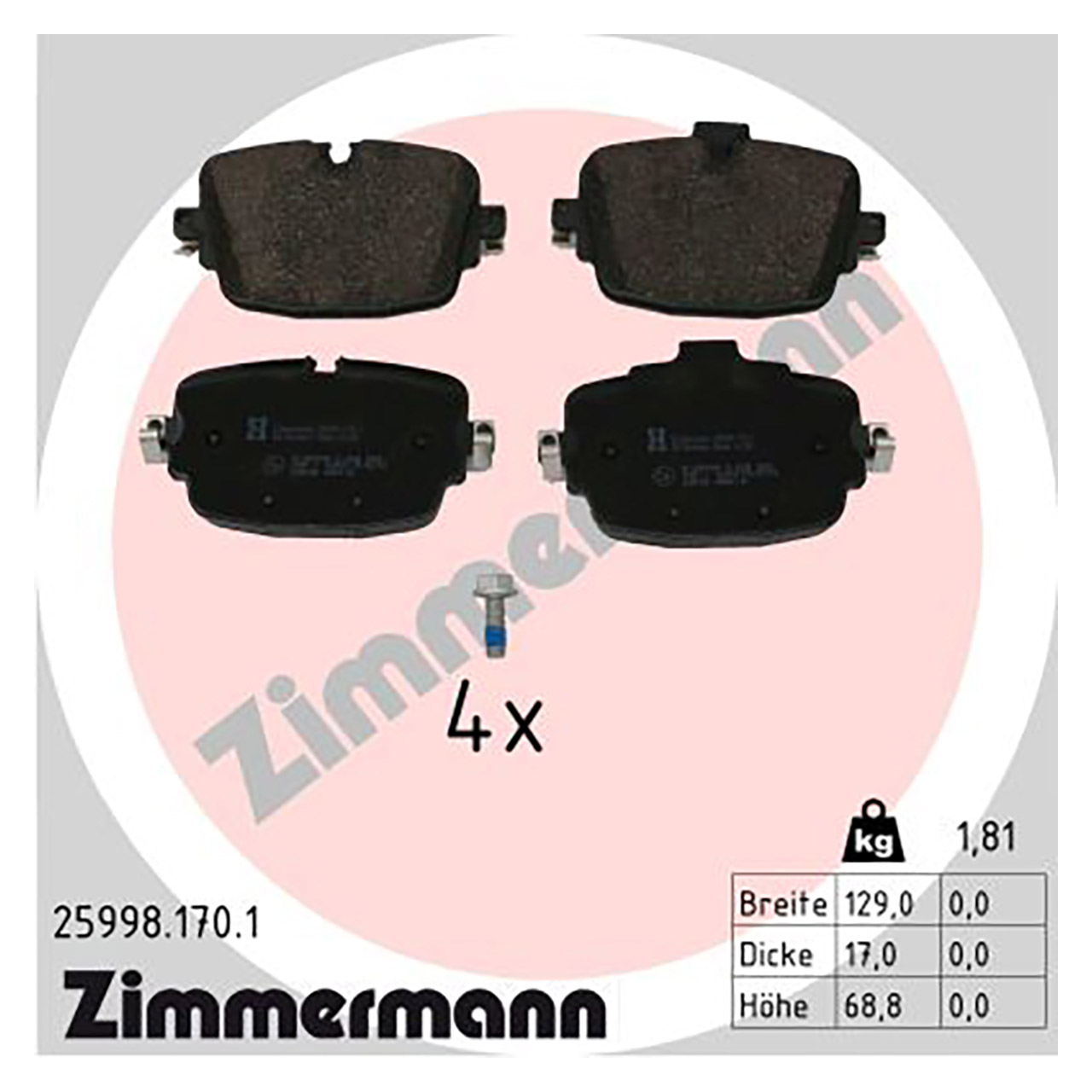 ZIMMERMANN Bremsbeläge AUDI A6 (C8) A7 (4K) A8 (4N) Q7 SQ7 SQ8 RSQ8 (4M) hinten