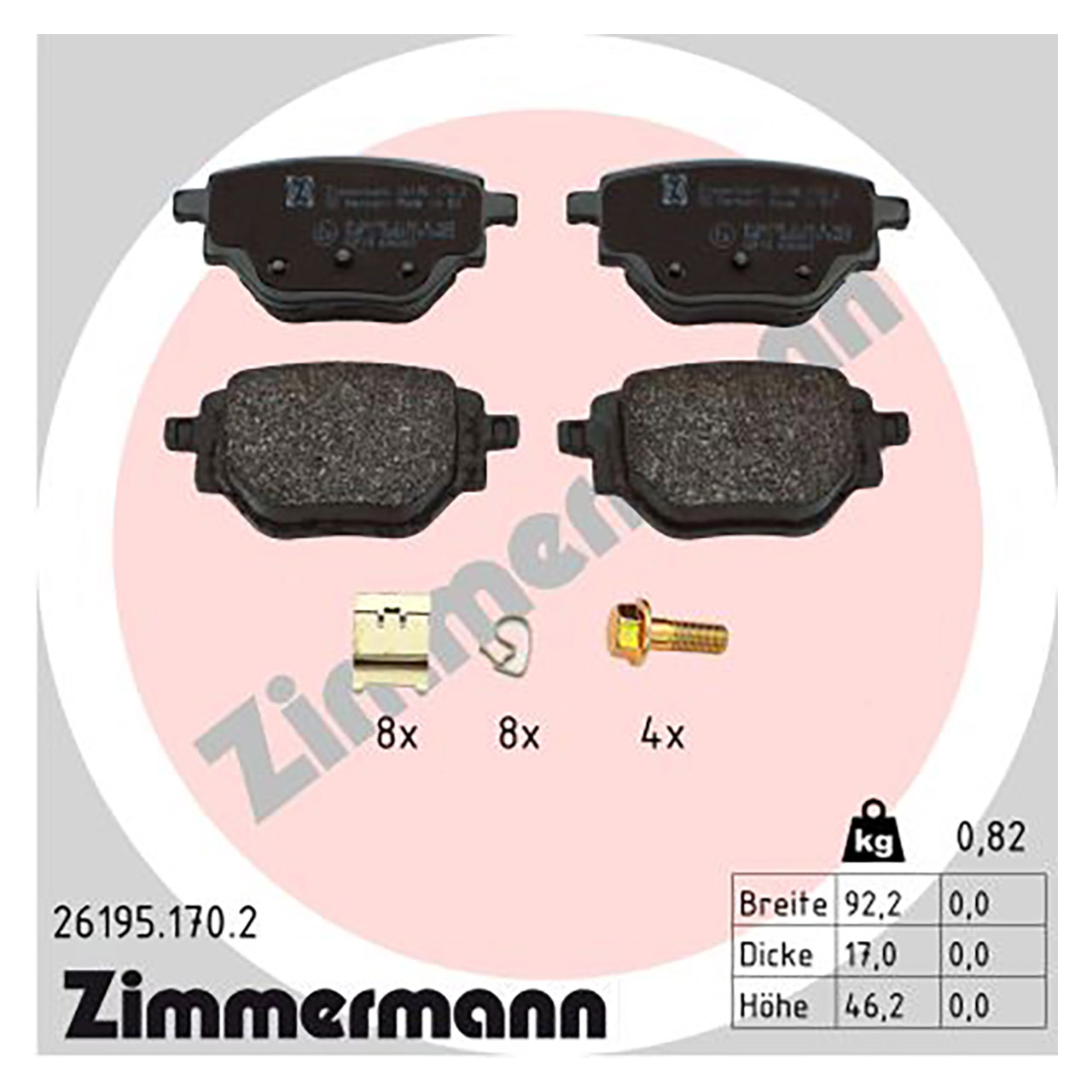 ZIMMERMANN Bremsbeläge OPEL Corsa F PEUGEOT 2008 II 208 II mit 249mm hinten 1681449980