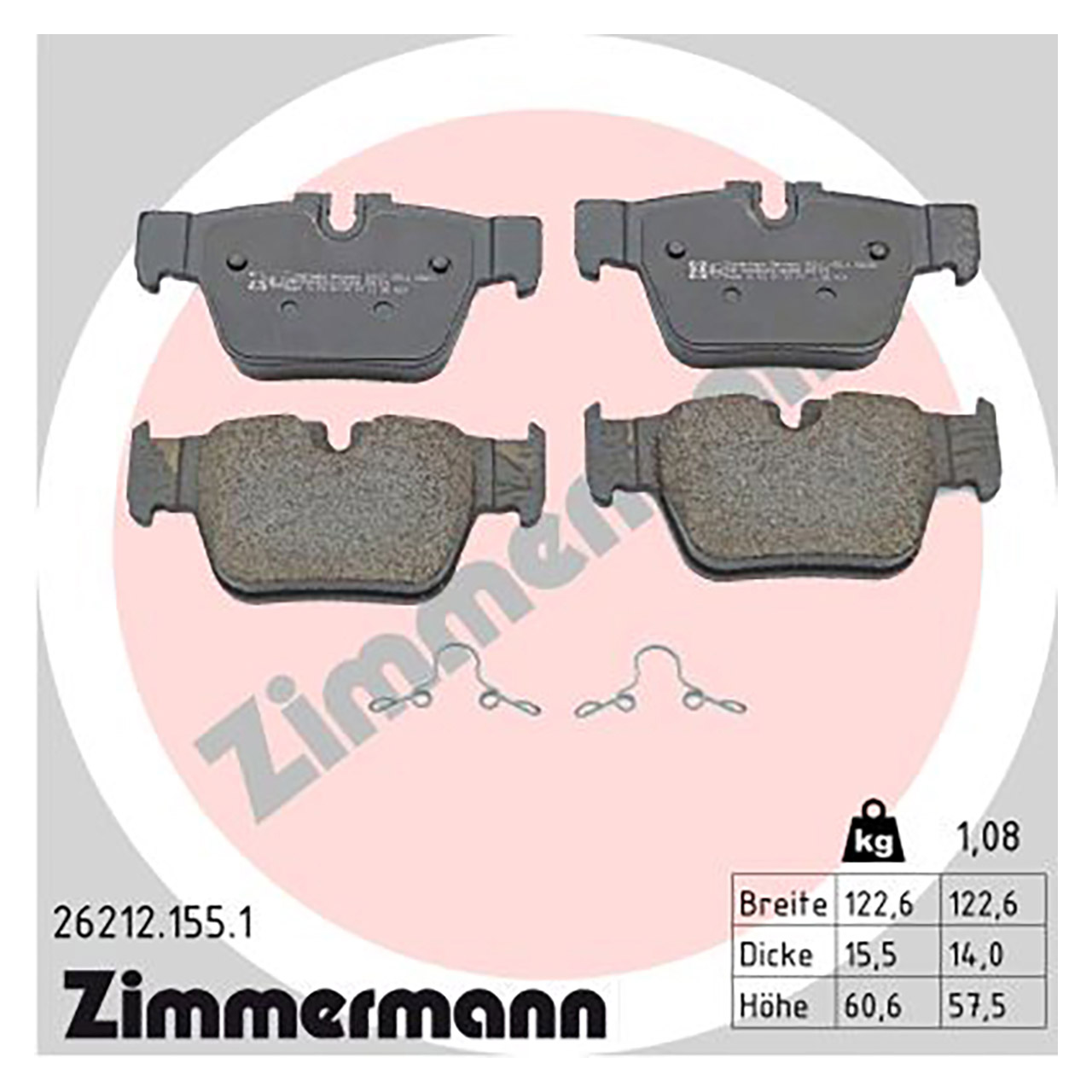 ZIMMERMANN Bremsbeläge + Sensor BMW 2er Gran Coupe F44 218i M235i 216d 218d 220d hinten