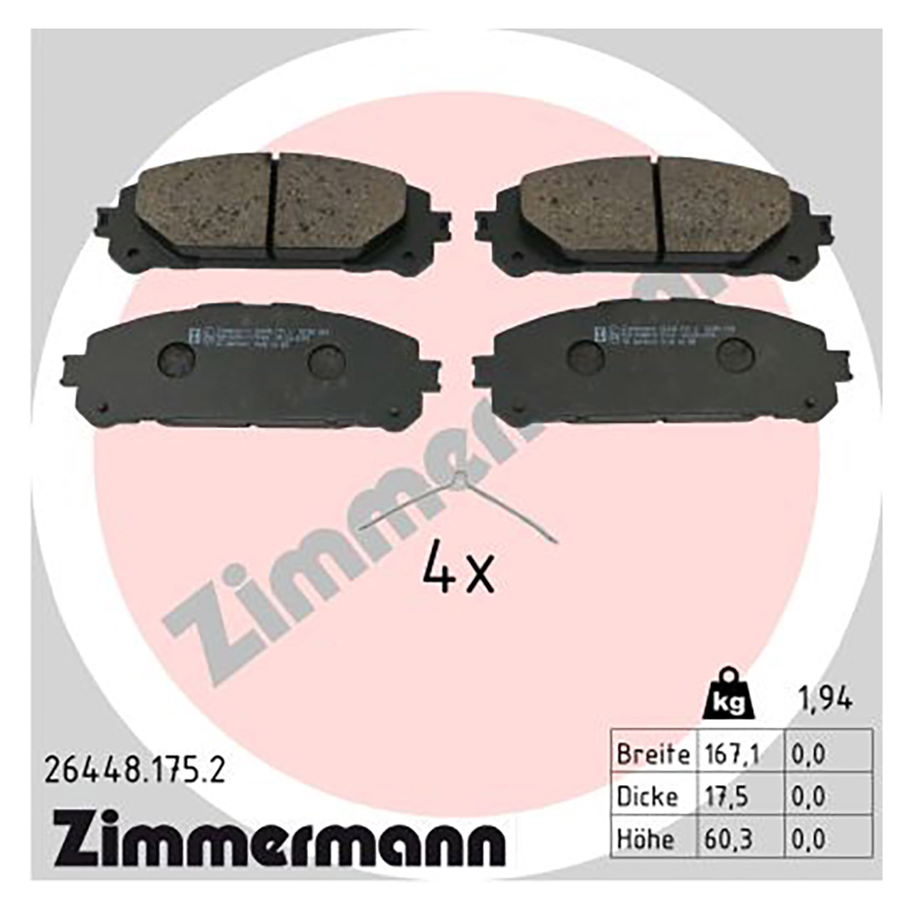 ZIMMERMANN Bremsbeläge TOYOTA Rav 4 V SUZUKI Across (A5Z_) LEXUS NX II 2.5 Hybrid vorne