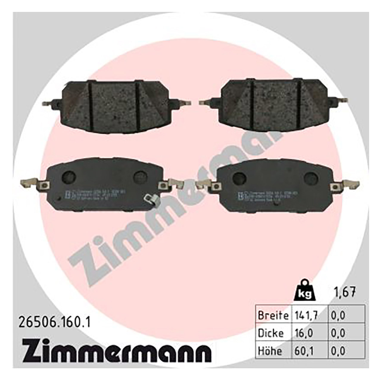 ZIMMERMANN Bremsbeläge Bremsklötze MAZDA MX-30 (DR) e-Skyactiv ab 05.2020 vorne