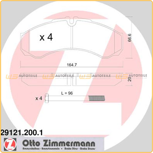 ZIMMERMANN Bremsbeläge IVECO Daily 2 3 4 RENAULT TRUCKS Mascott vorne / hinten