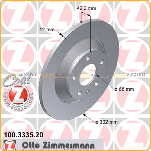 ZIMMERMANN Bremsscheiben für Audi A6 Allroad (4F C6) 1KD 05.2006-08.2011 hinten