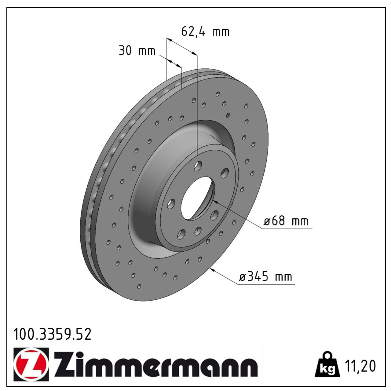 Zimmermann SPORT Bremsscheiben Satz AUDI A6 Allroad (4G C7) PR-1LJ vorne