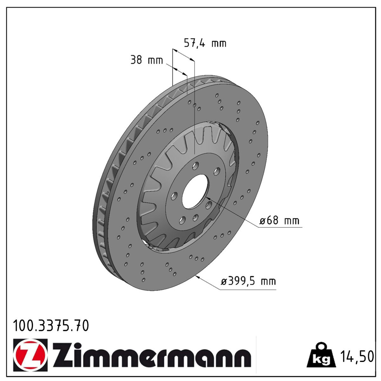 Zimmermann FORMULA Z Bremsscheiben Satz AUDI A6 C8 A7 4K A8 4N Q7 4M VW Touareg CR7 vorne