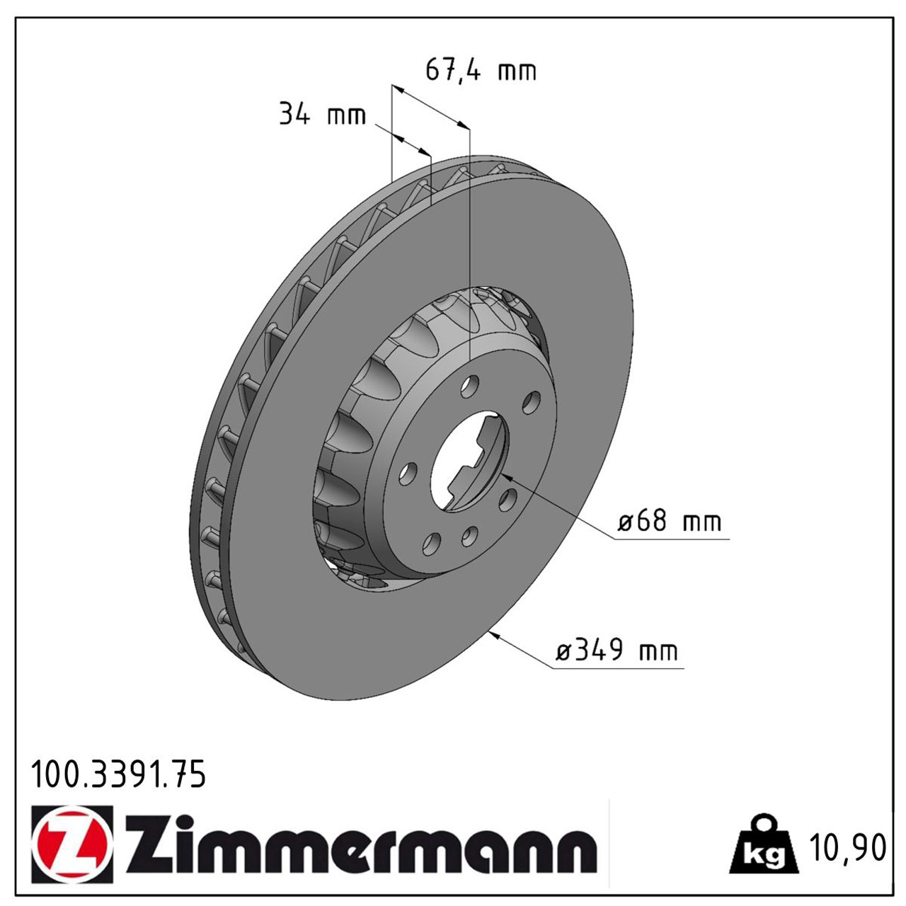 Zimmermann FORMULA Z Bremsscheiben Satz AUDI A6 Allroad (4A C8) vorne 4K0615301F