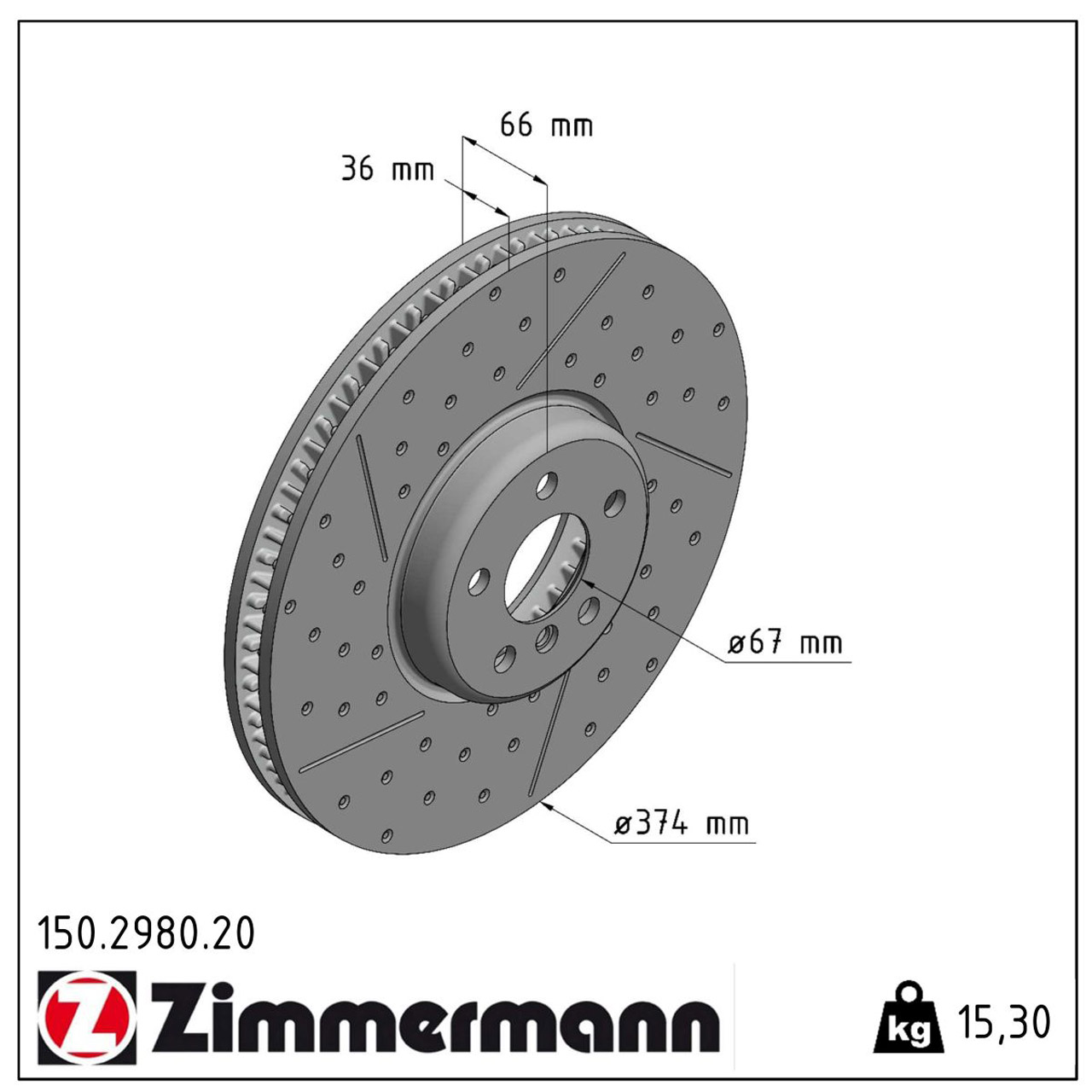 ZIMMERMANN Bremsscheiben Satz BMW 3er G20 G21 318-M340i 318-330d 330e 18 Zoll vorne