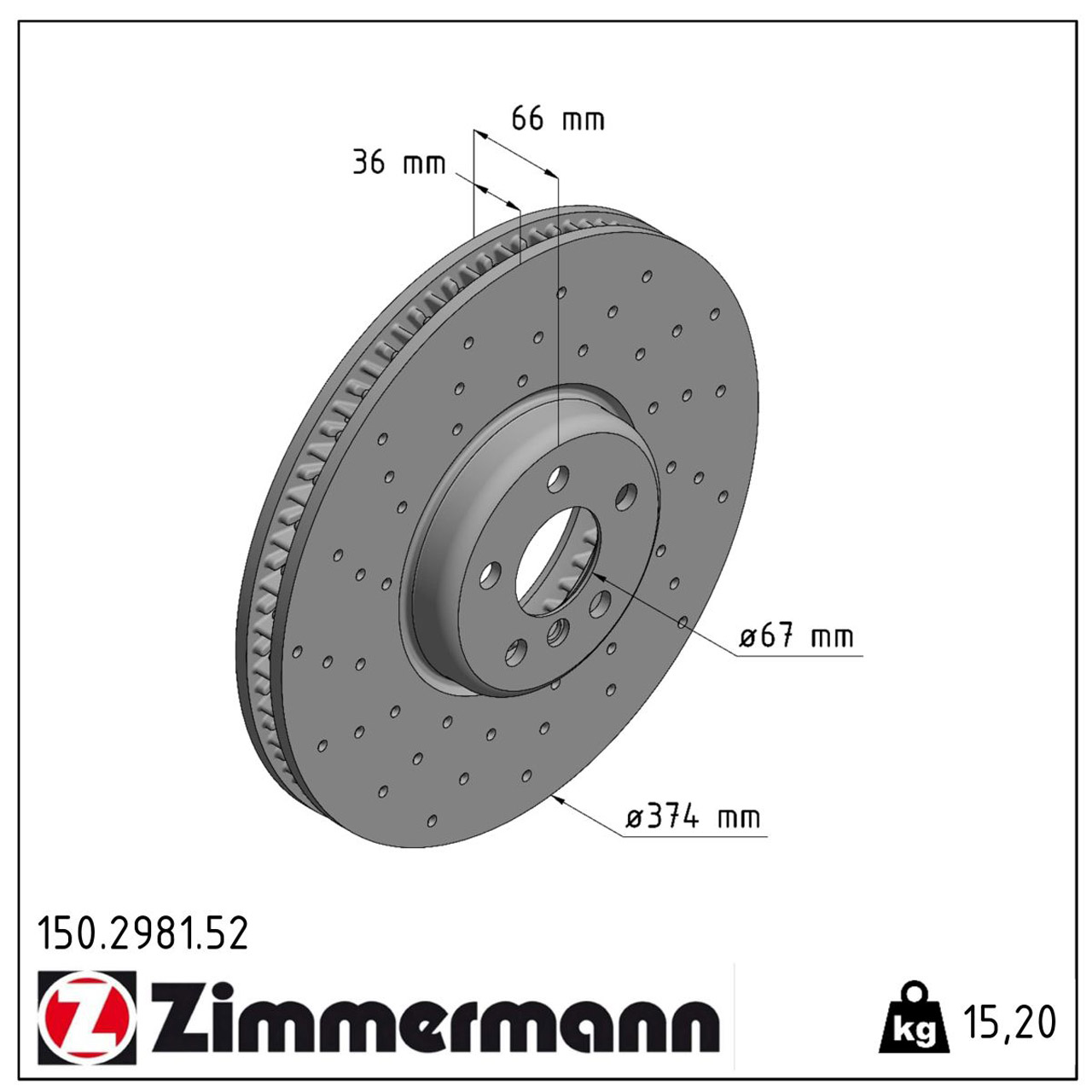 Zimmermann SPORT Bremsscheiben Satz BMW 3er G20 G21 18 Zoll vorne