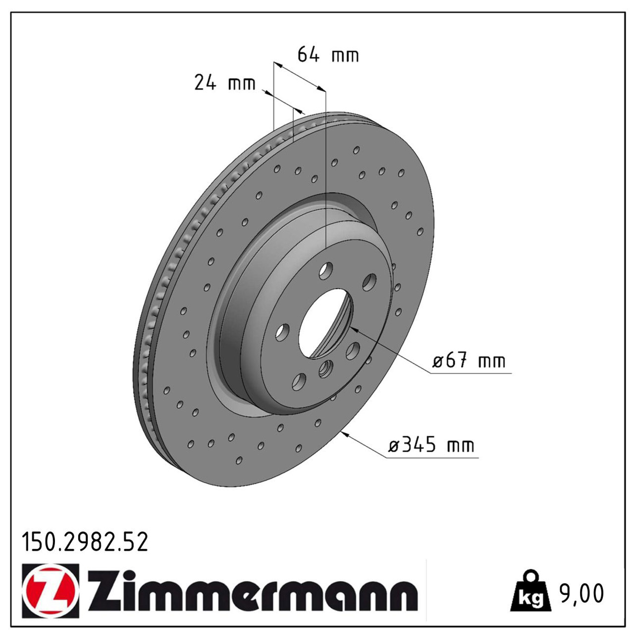 Zimmermann SPORT Bremsscheiben Satz BMW 3er G20 G21 18" mit M-Performance Bremse hinten