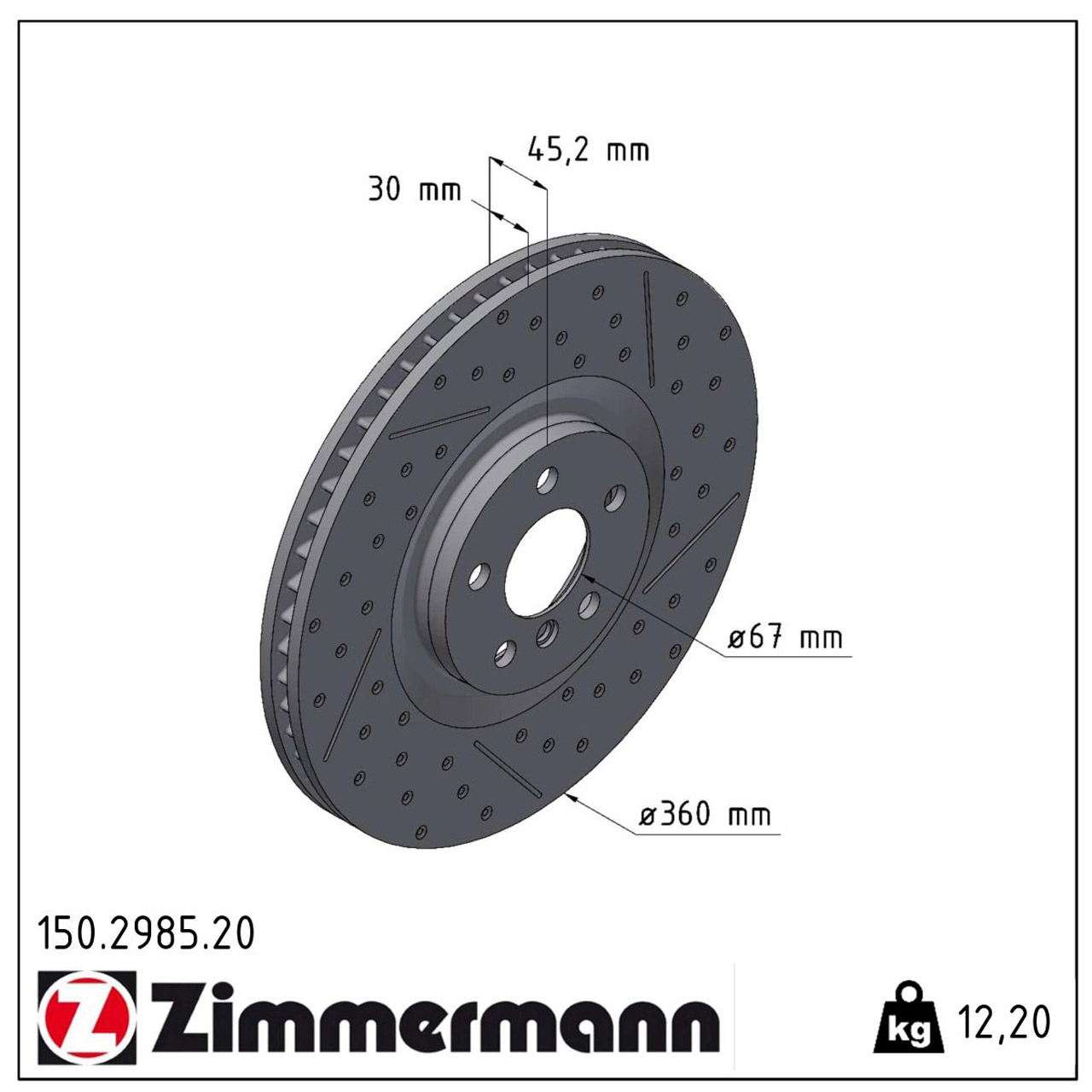 ZIMMERMANN Bremsscheiben + Beläge + Sensor BMW 1er F40 2er F44 M-Performance Bremse vorne