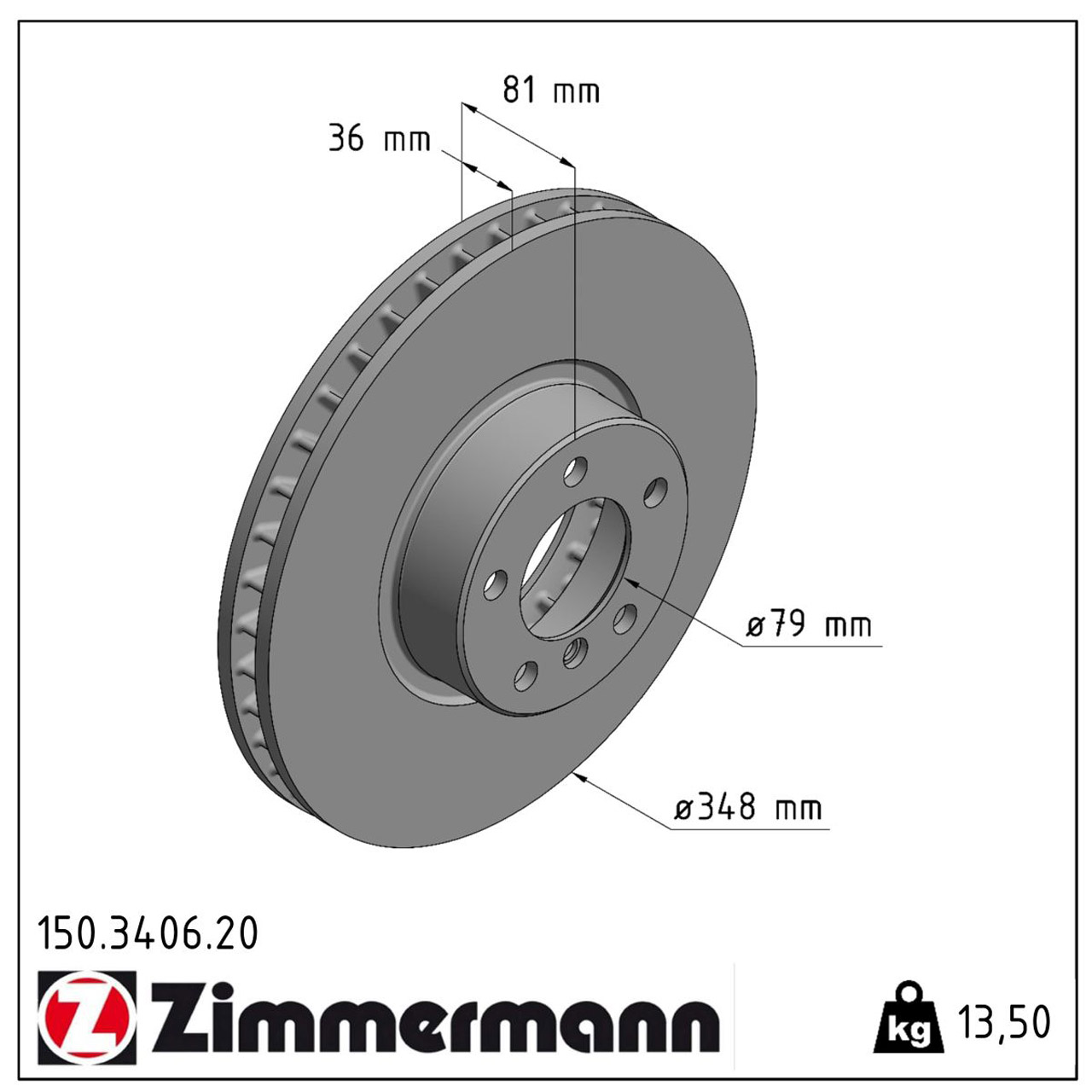 ZIMMERMANN Bremsscheiben Satz BMW 7er E65 E66 E67 750i 367 PS vorne