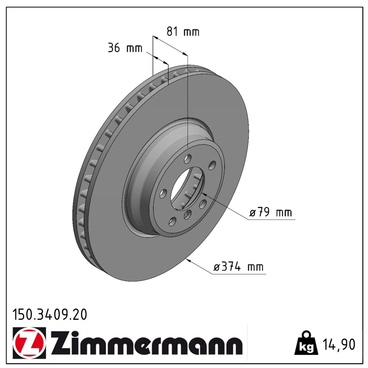 ZIMMERMANN Bremsscheiben Satz BMW 7er E65 E66 E67 760i 445 PS + 745d 300/329 PS vorne