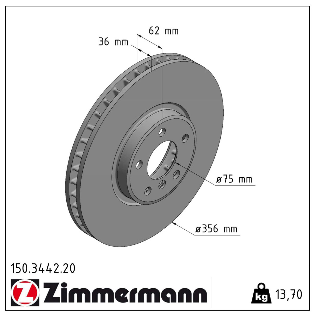 ZIMMERMANN Bremsscheiben Satz BMW X5 E53 4.6is 4.8is 347/360 PS vorne