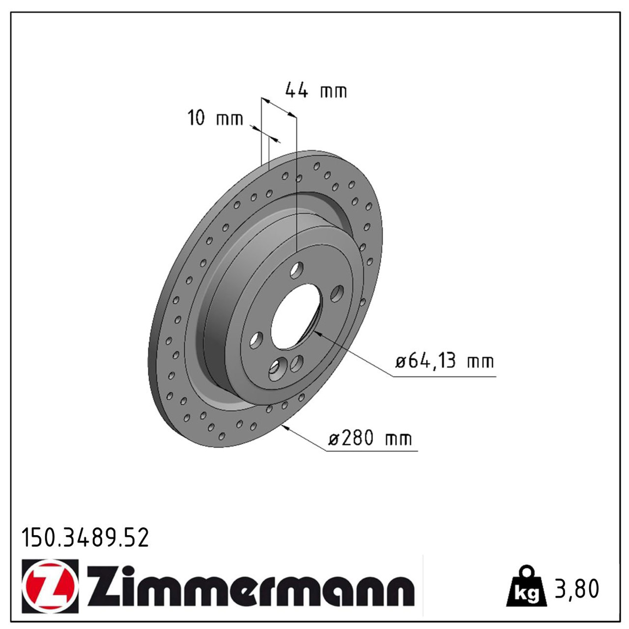 Zimmermann SPORT Bremsscheiben für MINI R56 R55 R58 R59 ONE COOPER WORKS hinten