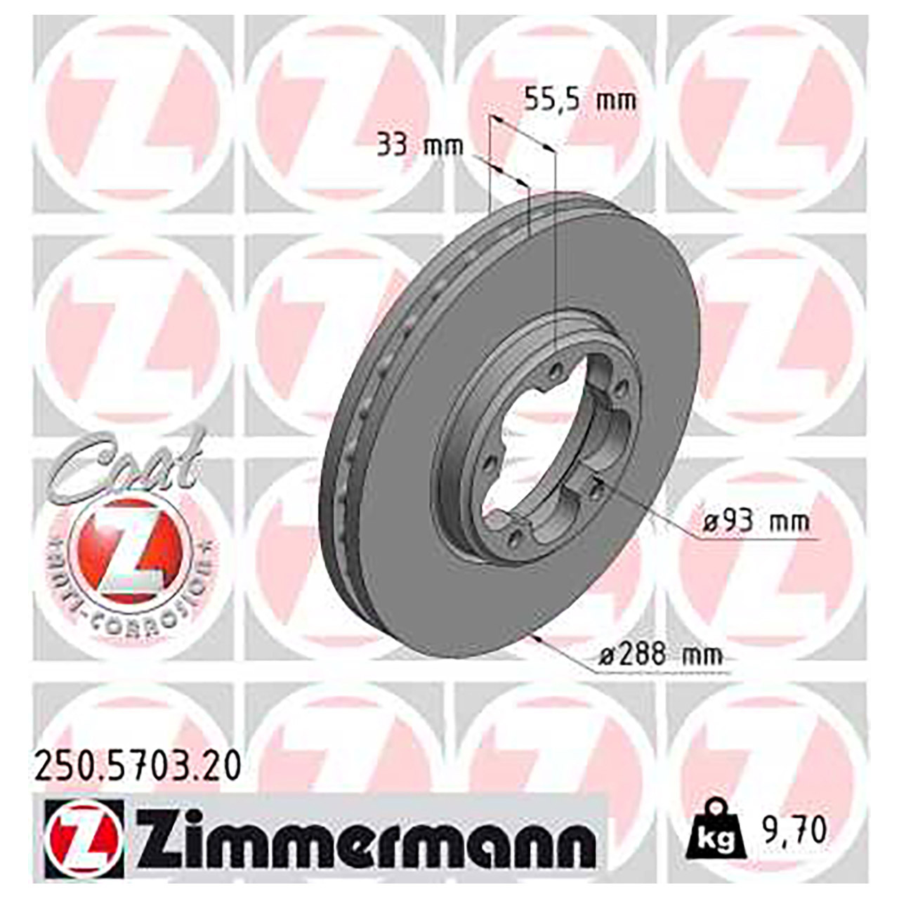 ZIMMERMANN Bremsscheiben Satz FORD Transit (V363) 2.0 EcoBlue vorne 2221678